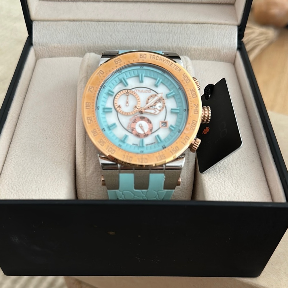 Invicta Men's Watch with Gold and Blue Accents